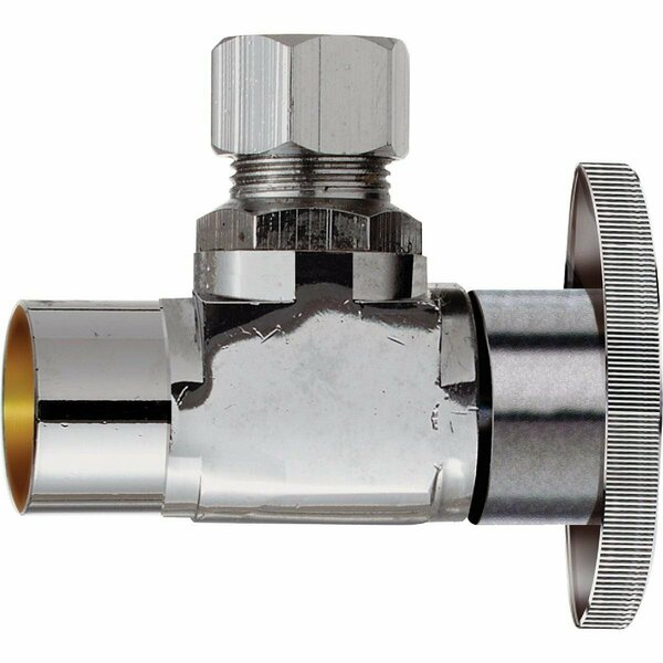 All-Source 1/2 In. Sweat 3/8 In. OD Compression Quarter Turn Angle Valve 456456